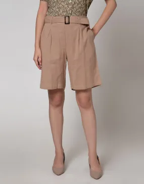 Connexion Bermuda Pants Linen Look With Buckle