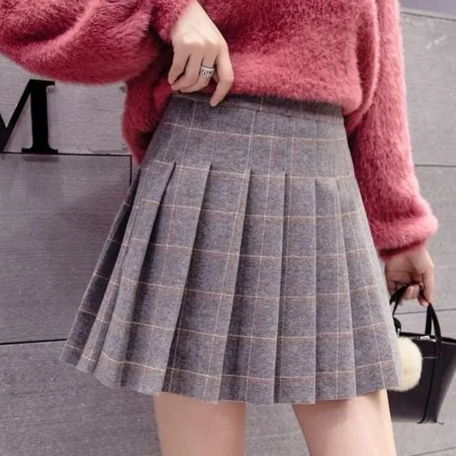 Connie - pleated Spring skirt high waist thin skirt