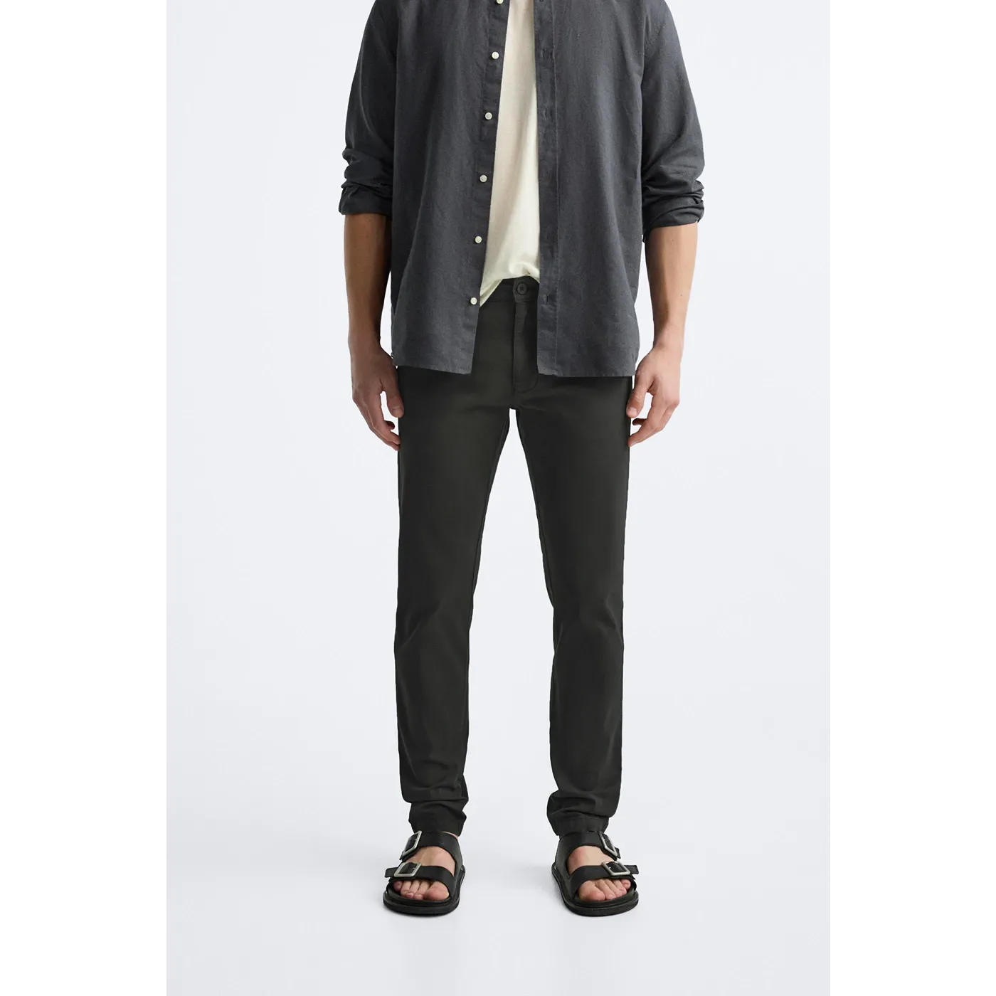 Dark Grey Slim Fit Chinos