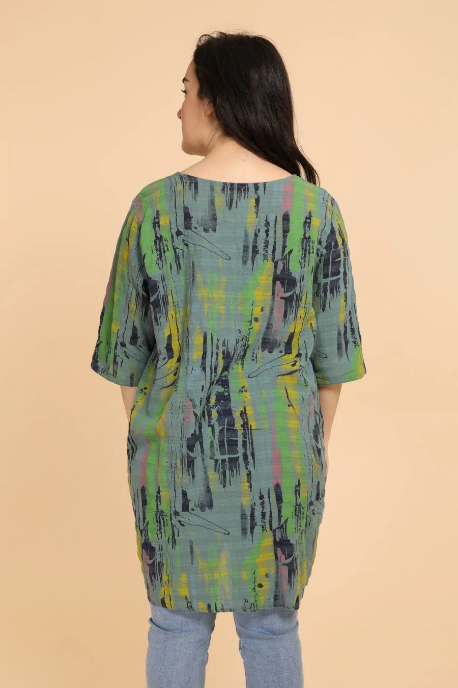 Dora 3/4 Sleeve Tunic Khaki