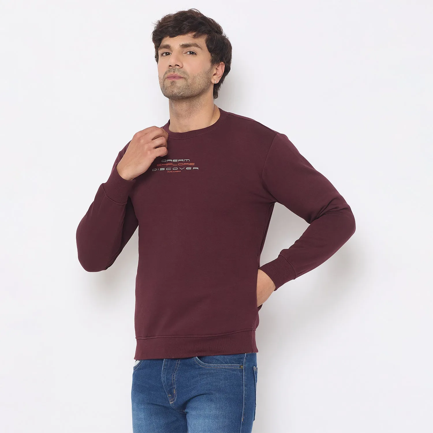 Duke Stardust Men Solid Sweatshirt (LF6451)