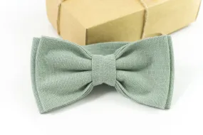 Dusty Sage Green LINEN Bow tie can be made for Toddler