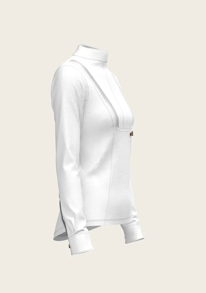 ESPOIR Short Pleated Long Sleeve Show Shirt