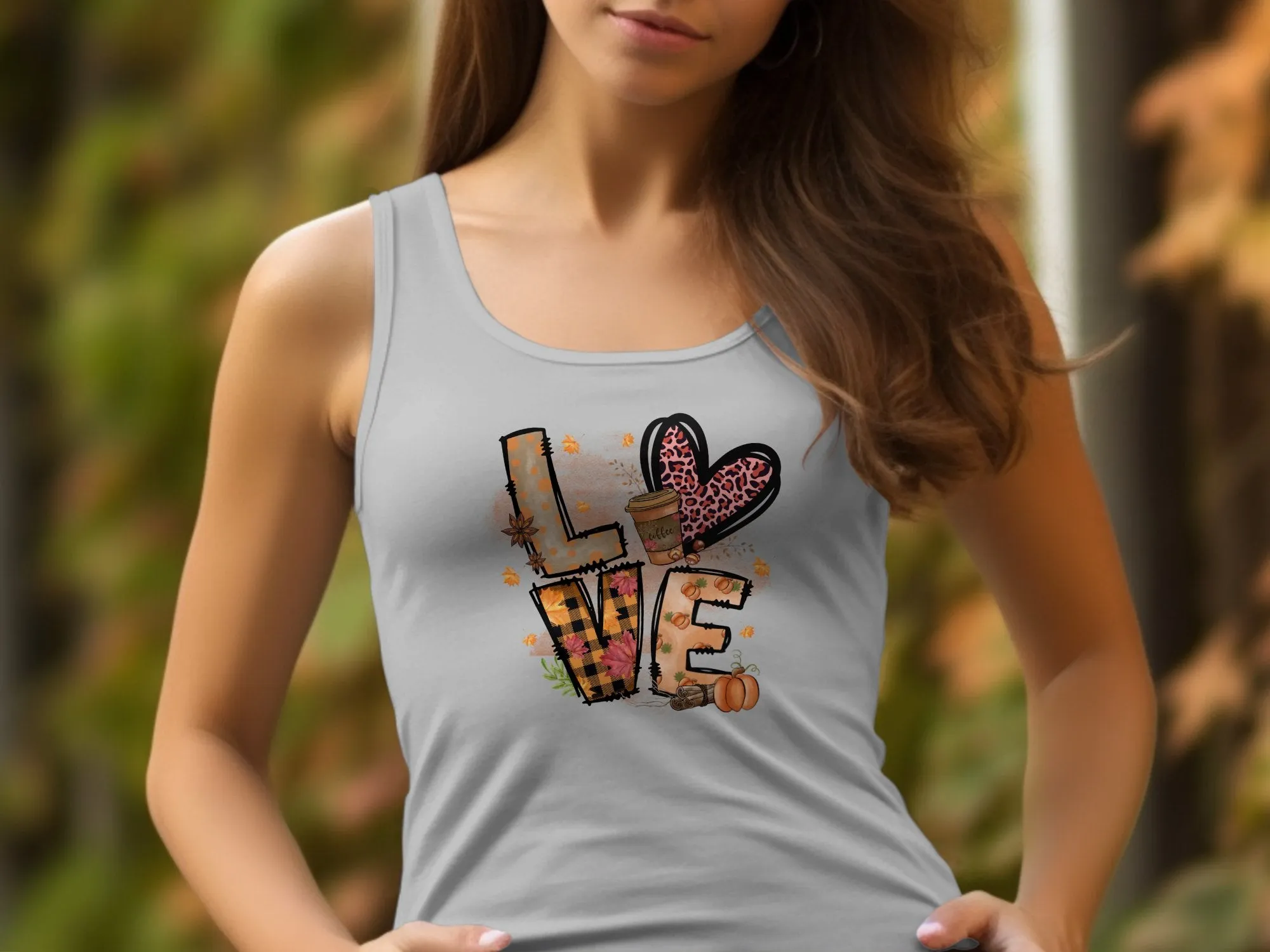 Fall Love Cheetah Shirt,Tank, Sweatshirt and Matching Family Shirts. Perfect for a Fall, Autumn or Thanksgiving Gift