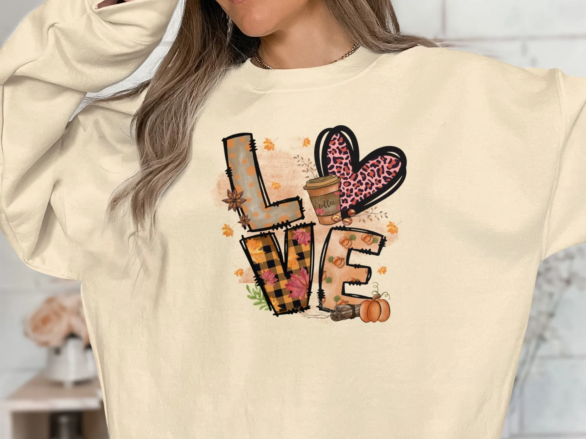 Fall Love Cheetah Shirt,Tank, Sweatshirt and Matching Family Shirts. Perfect for a Fall, Autumn or Thanksgiving Gift