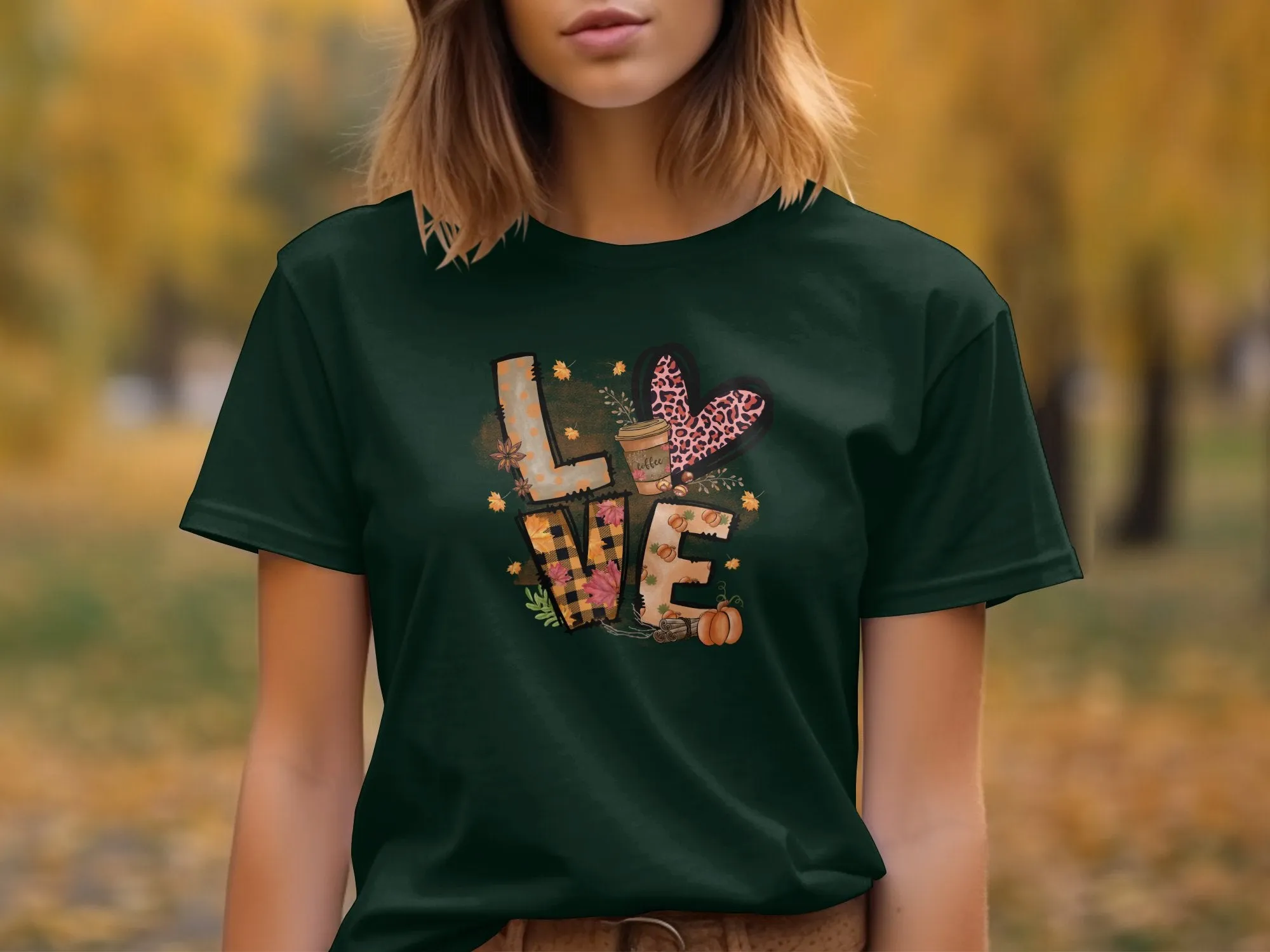 Fall Love Cheetah Shirt,Tank, Sweatshirt and Matching Family Shirts. Perfect for a Fall, Autumn or Thanksgiving Gift