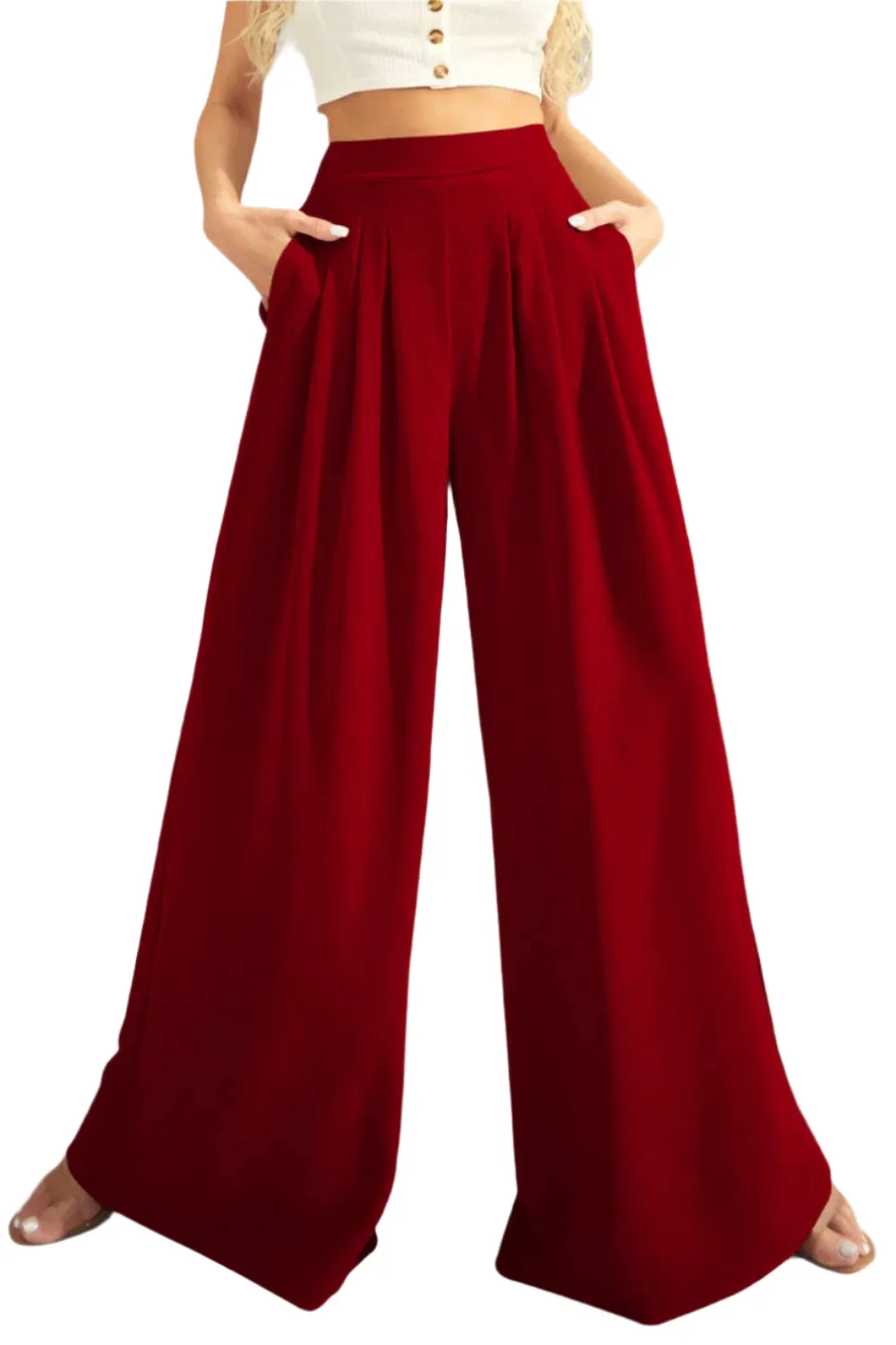 FAM-FAM High Waist Wide Leg Pants
