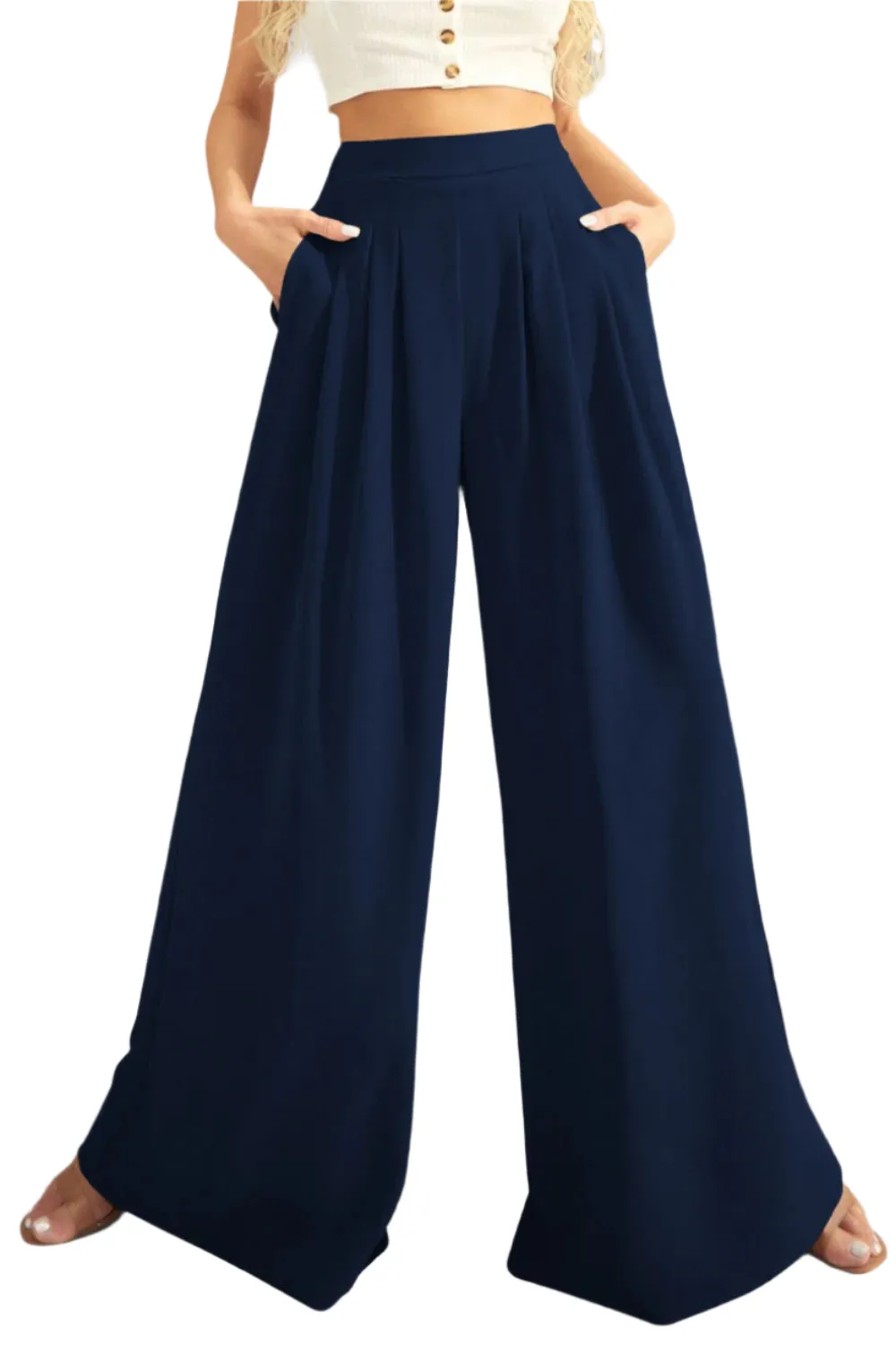 FAM-FAM High Waist Wide Leg Pants