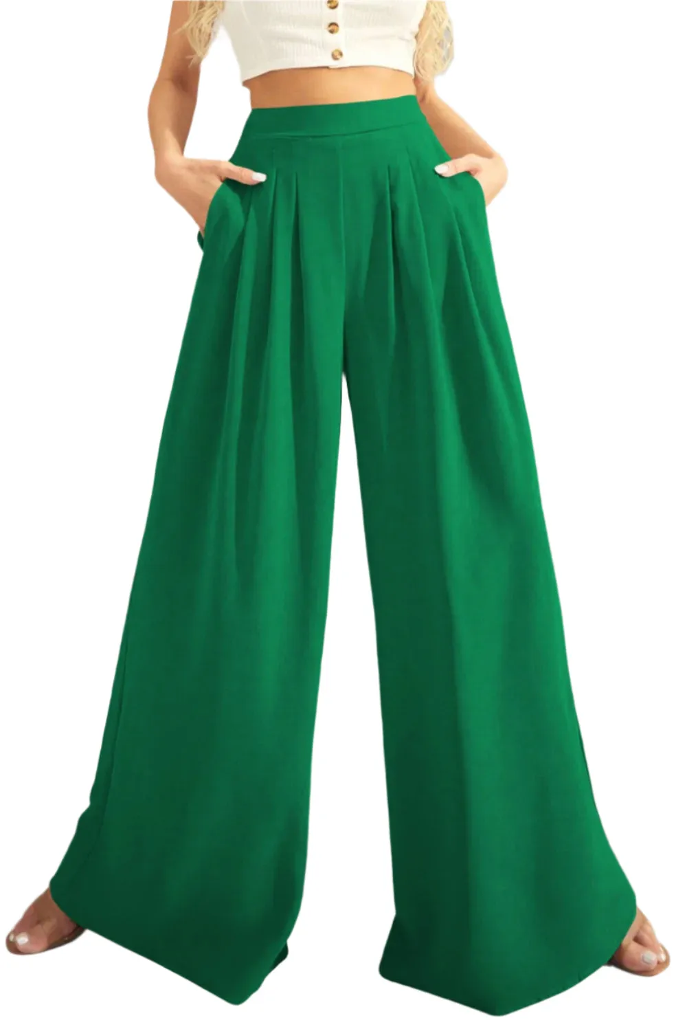 FAM-FAM High Waist Wide Leg Pants