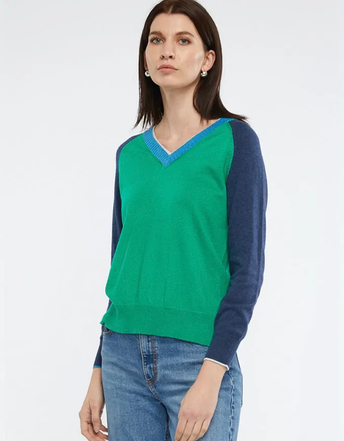 Fashion V Neck Emerald