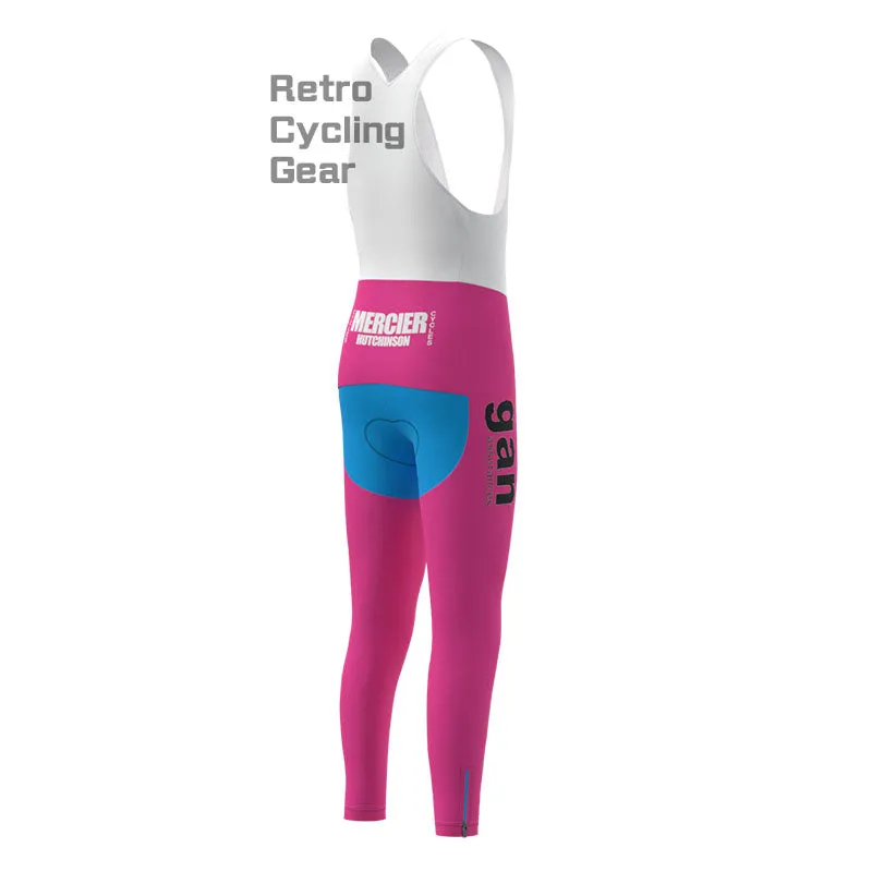 gan Blue-Pink Fleece Retro Cycling Pants