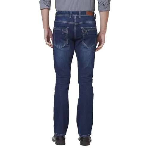 Giordano Men's Mid Rise Slim Fit Clean Look Stretchable 5 Pocket Jeans Blue