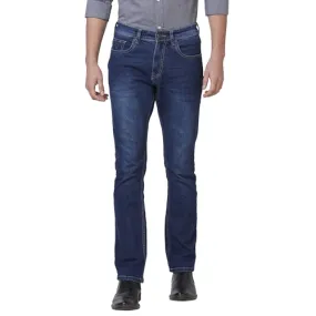 Giordano Men's Mid Rise Slim Fit Clean Look Stretchable 5 Pocket Jeans Blue