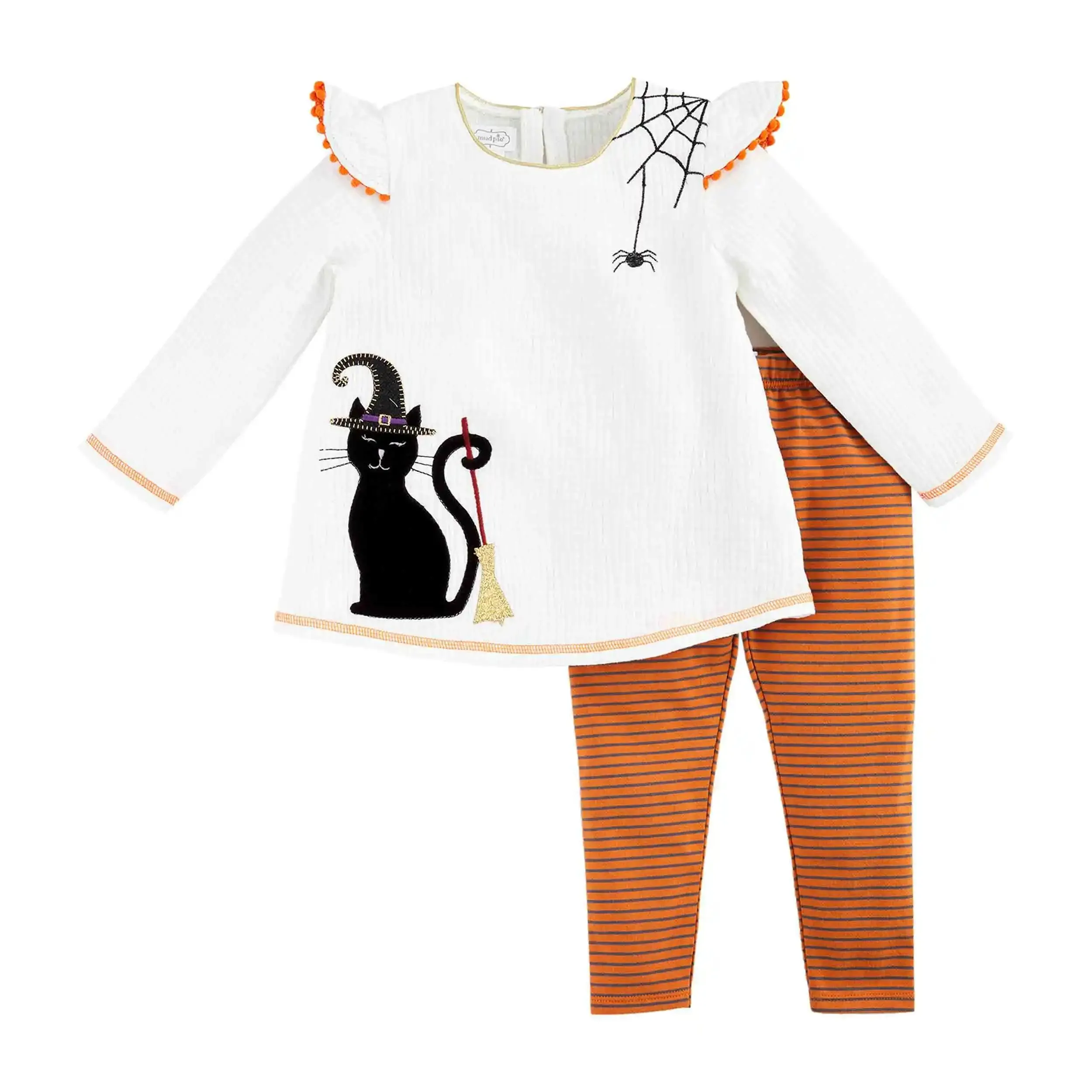 Girl's Black Cat Tunic and Legging Set Mud Pie