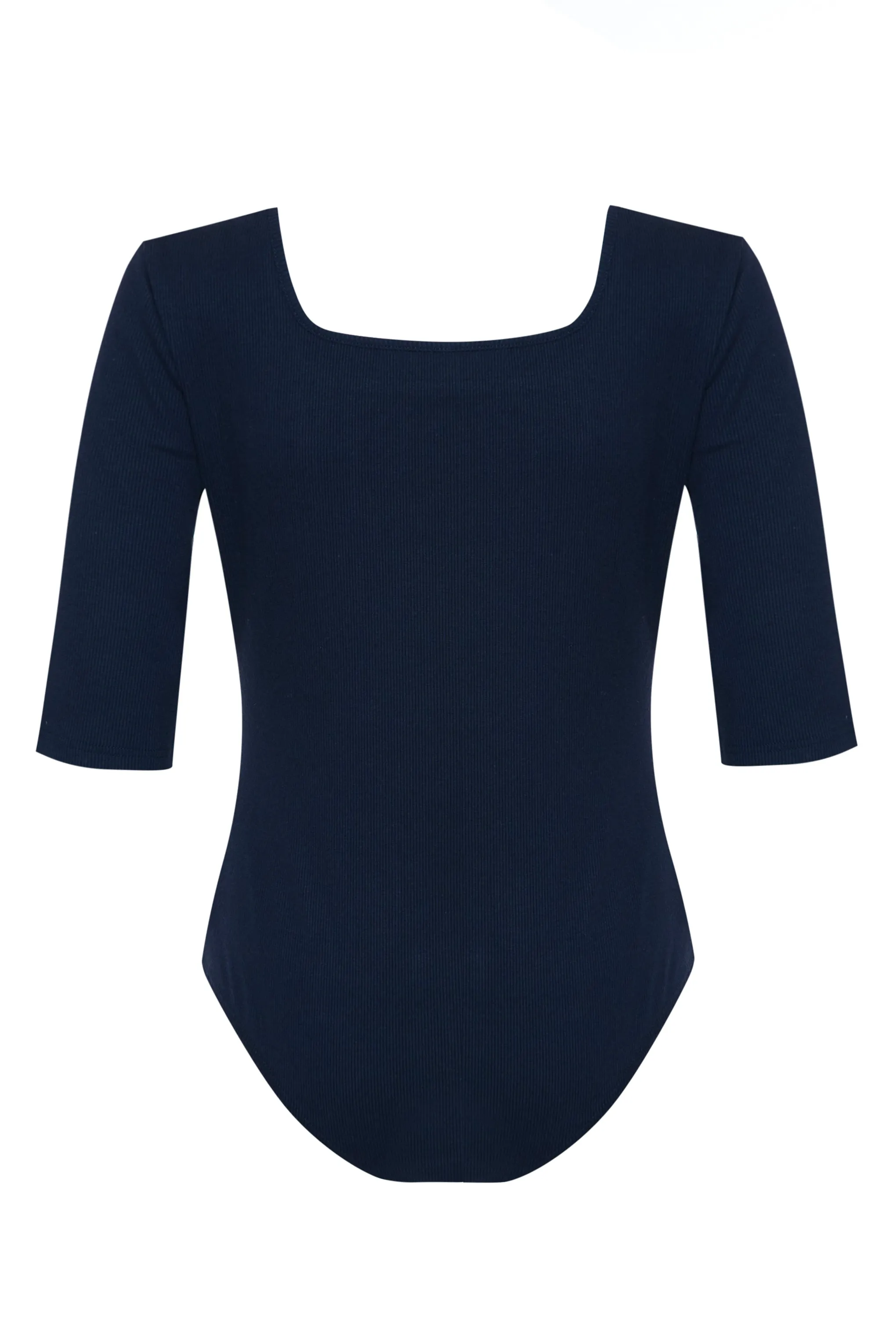 Glamorous Navy Square Neck Long 1/2 Length Sleeve Bodysuit