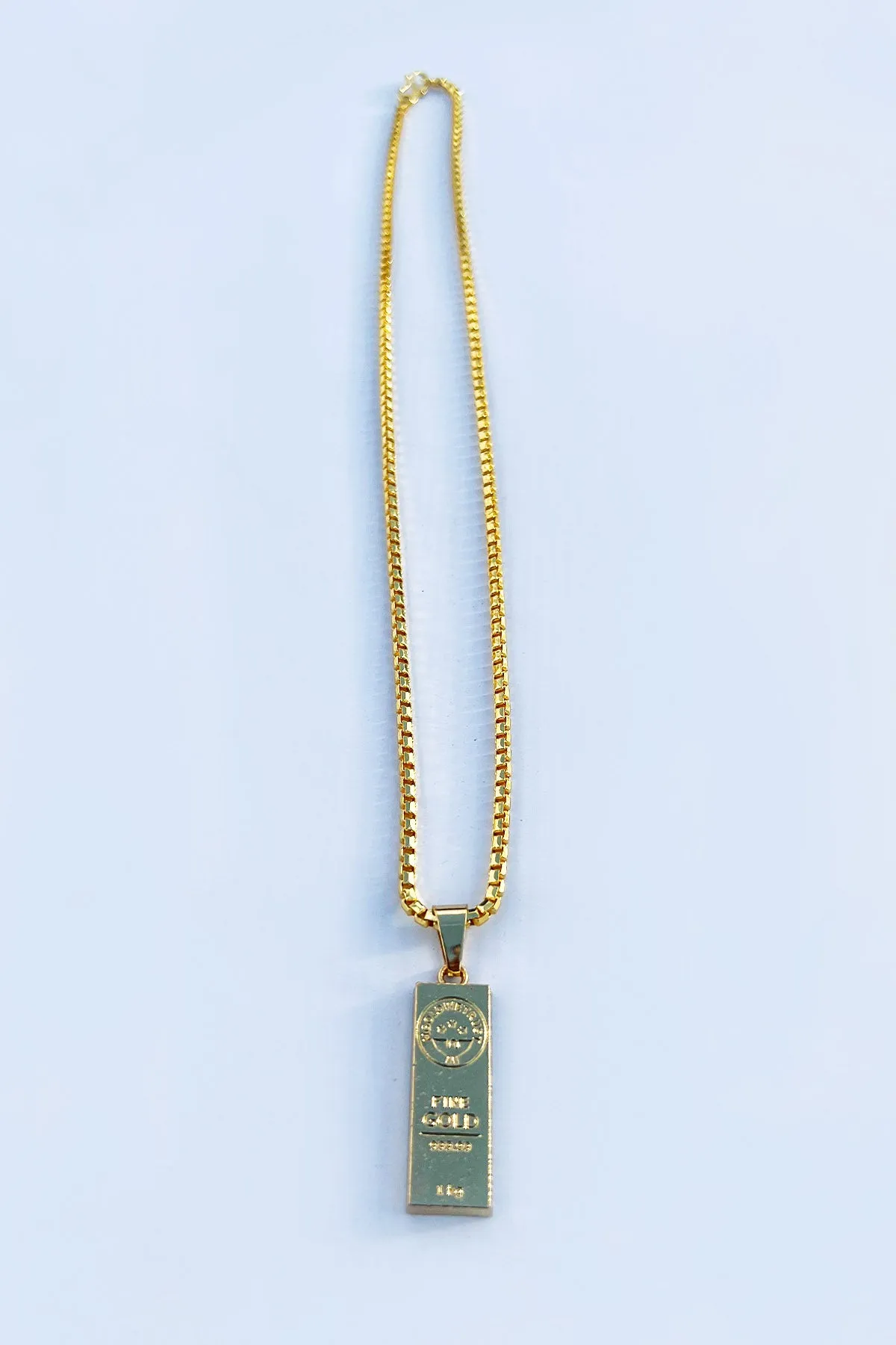 Gold Bar Street Design Necklace - S23 - WJW0027