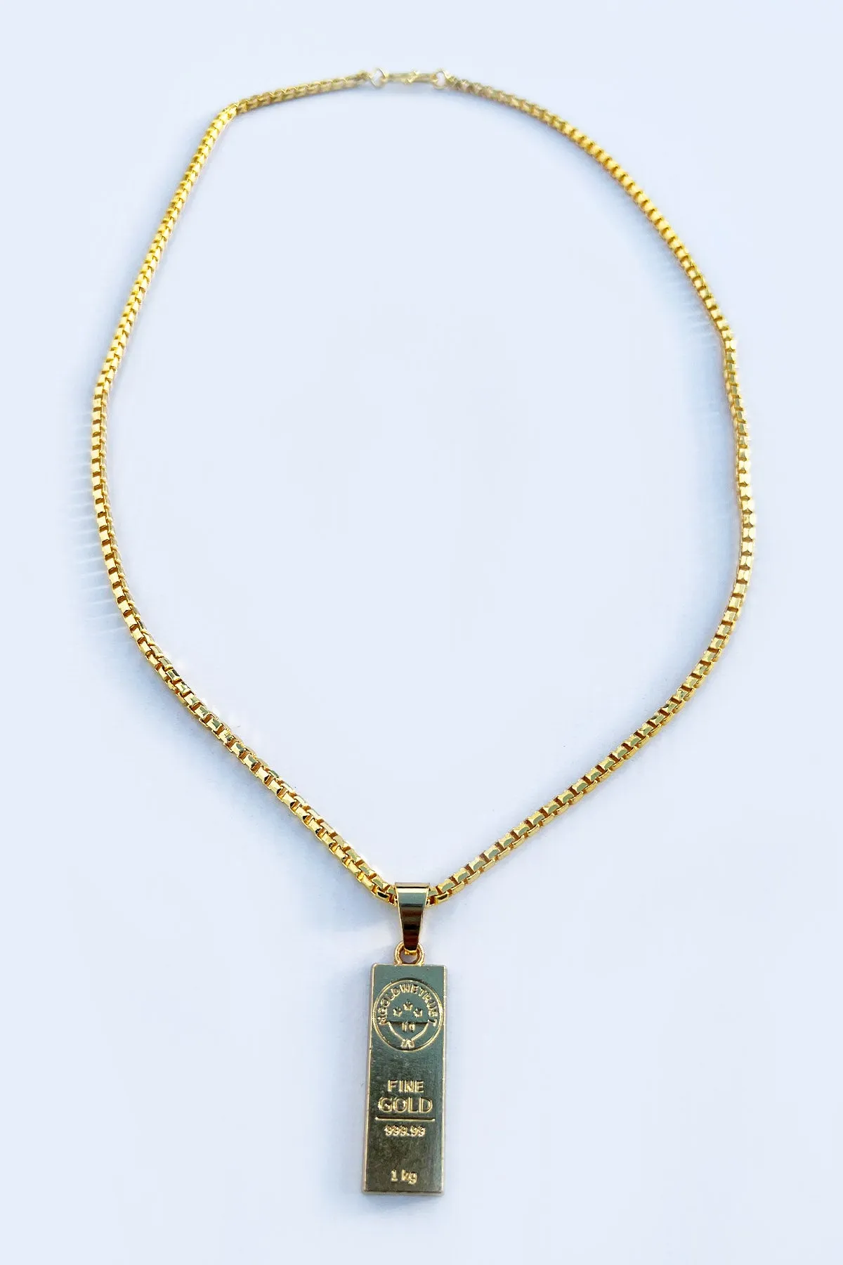 Gold Bar Street Design Necklace - S23 - WJW0027