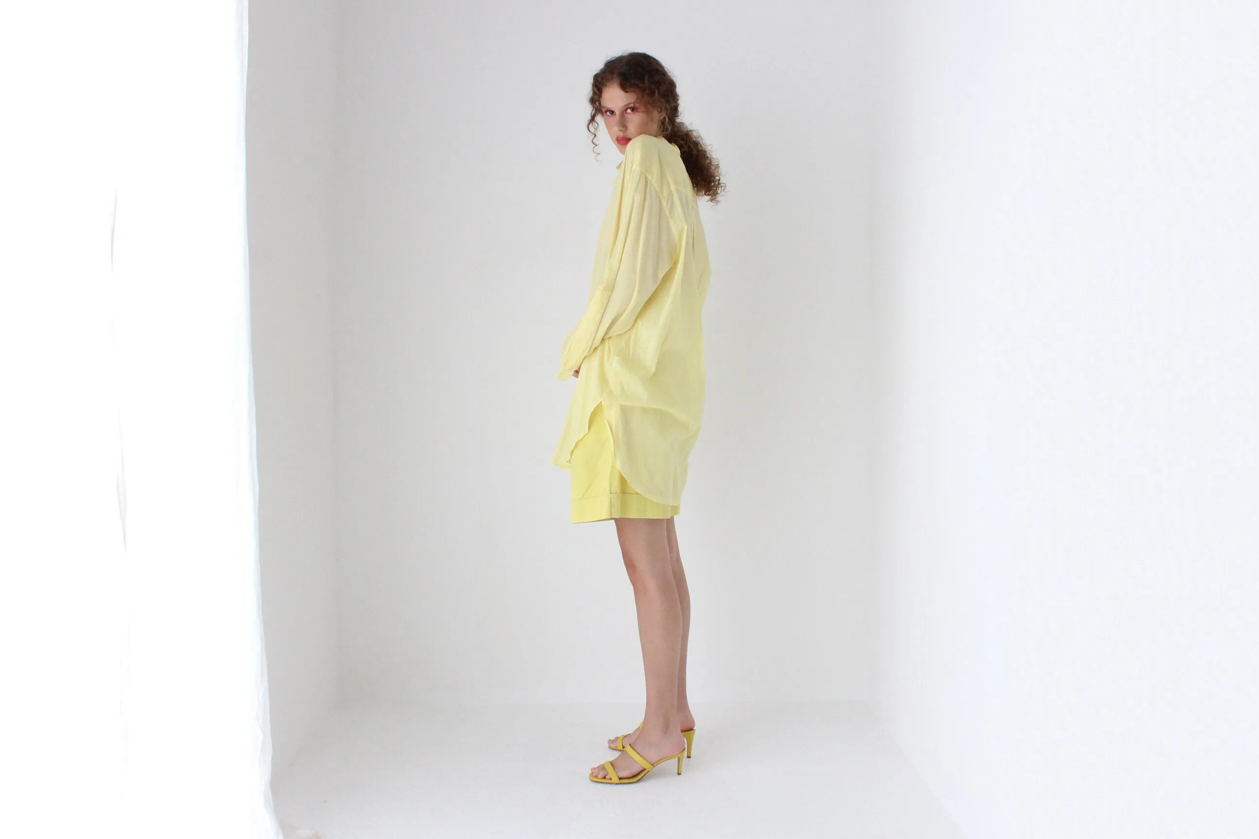 Gorgeous 90s Sheer Cotton Gauze Shirt Dress