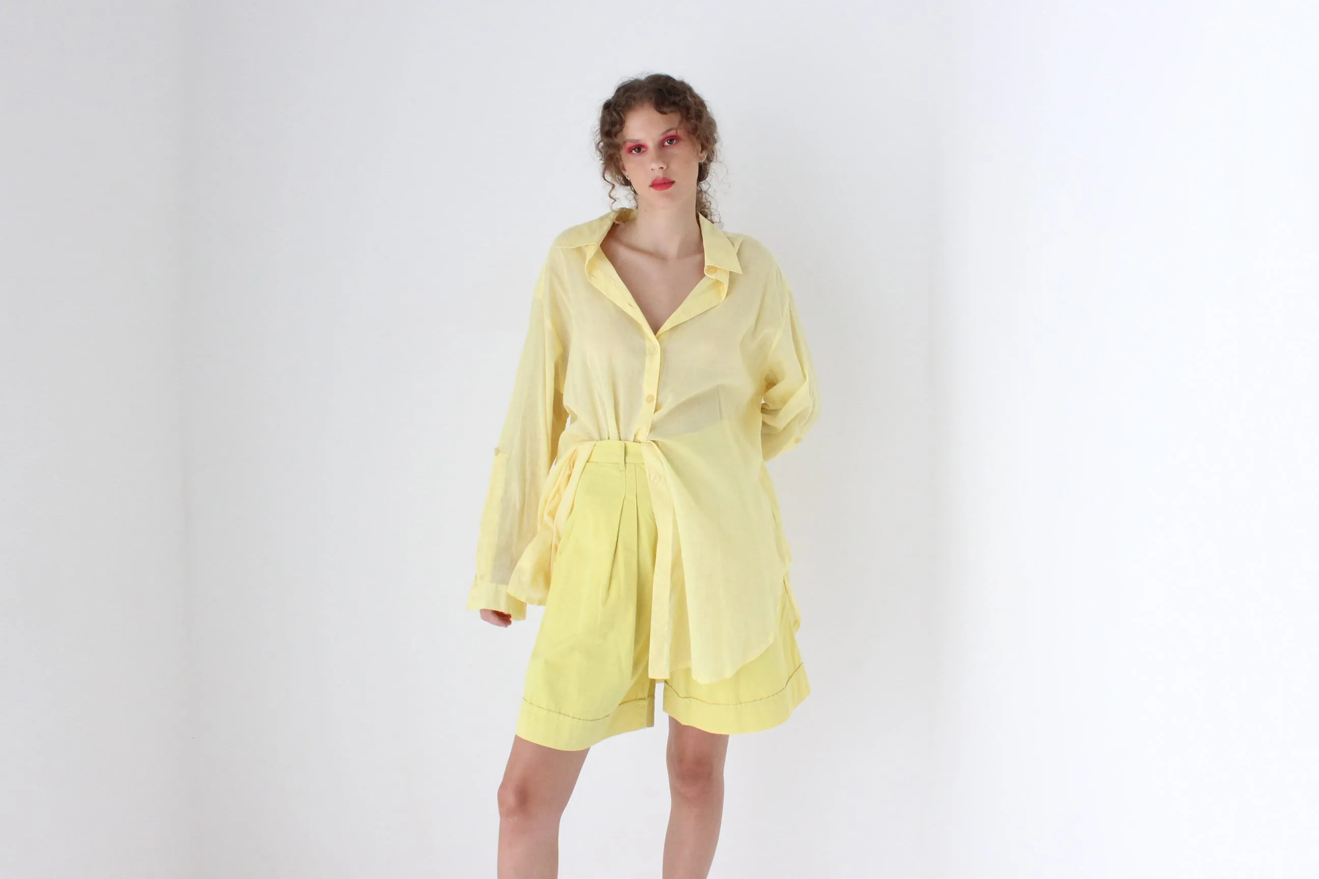 Gorgeous 90s Sheer Cotton Gauze Shirt Dress