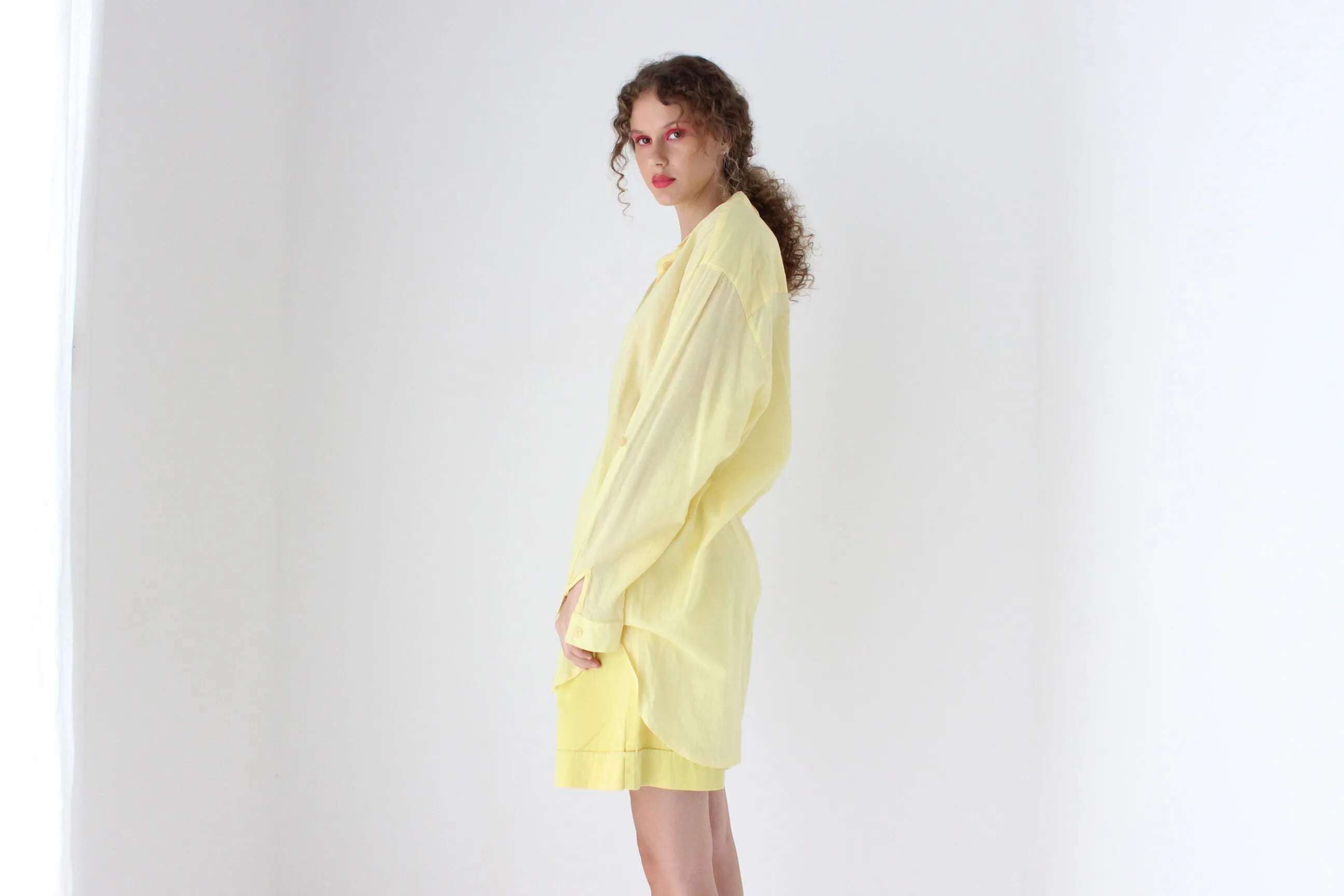 Gorgeous 90s Sheer Cotton Gauze Shirt Dress