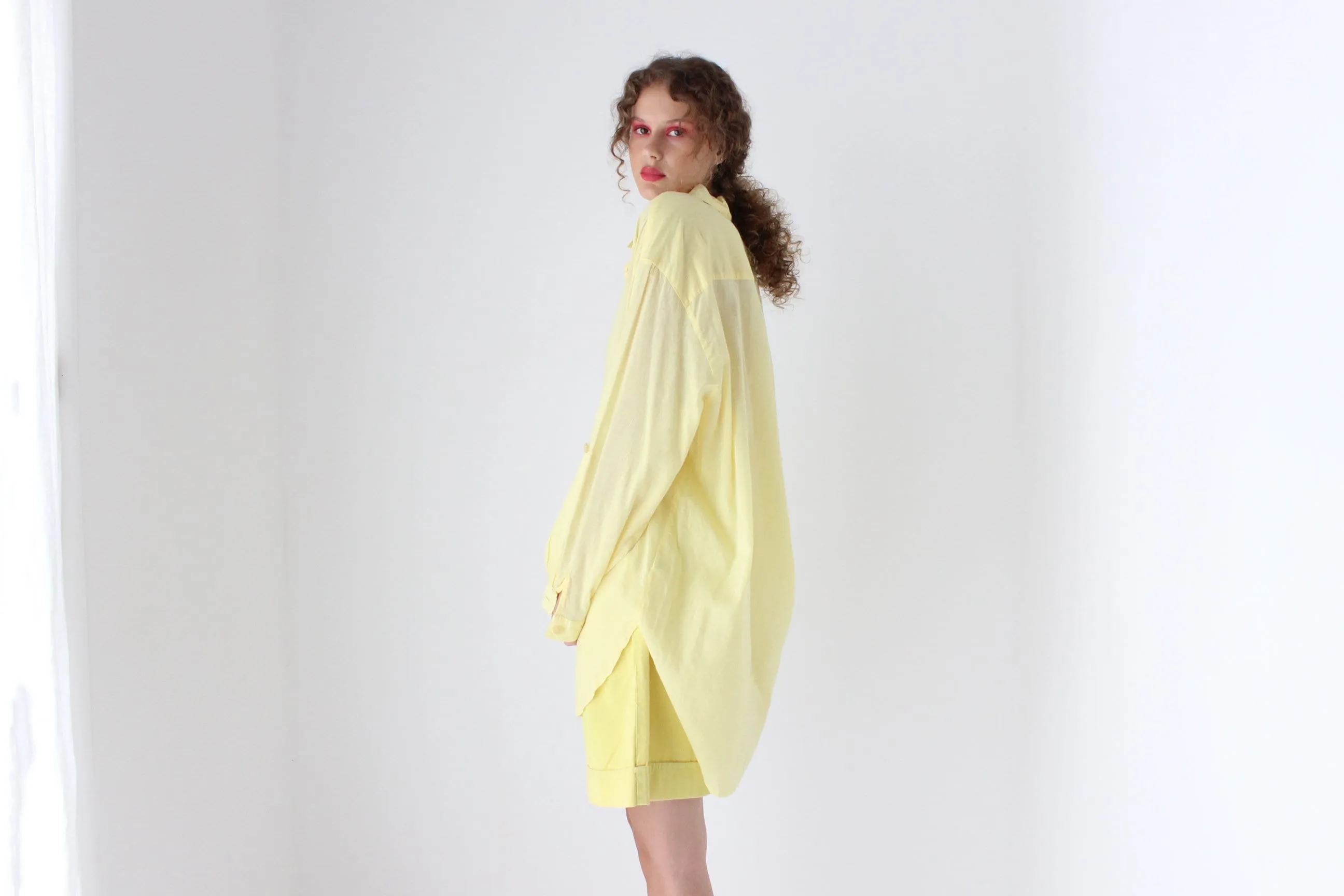 Gorgeous 90s Sheer Cotton Gauze Shirt Dress