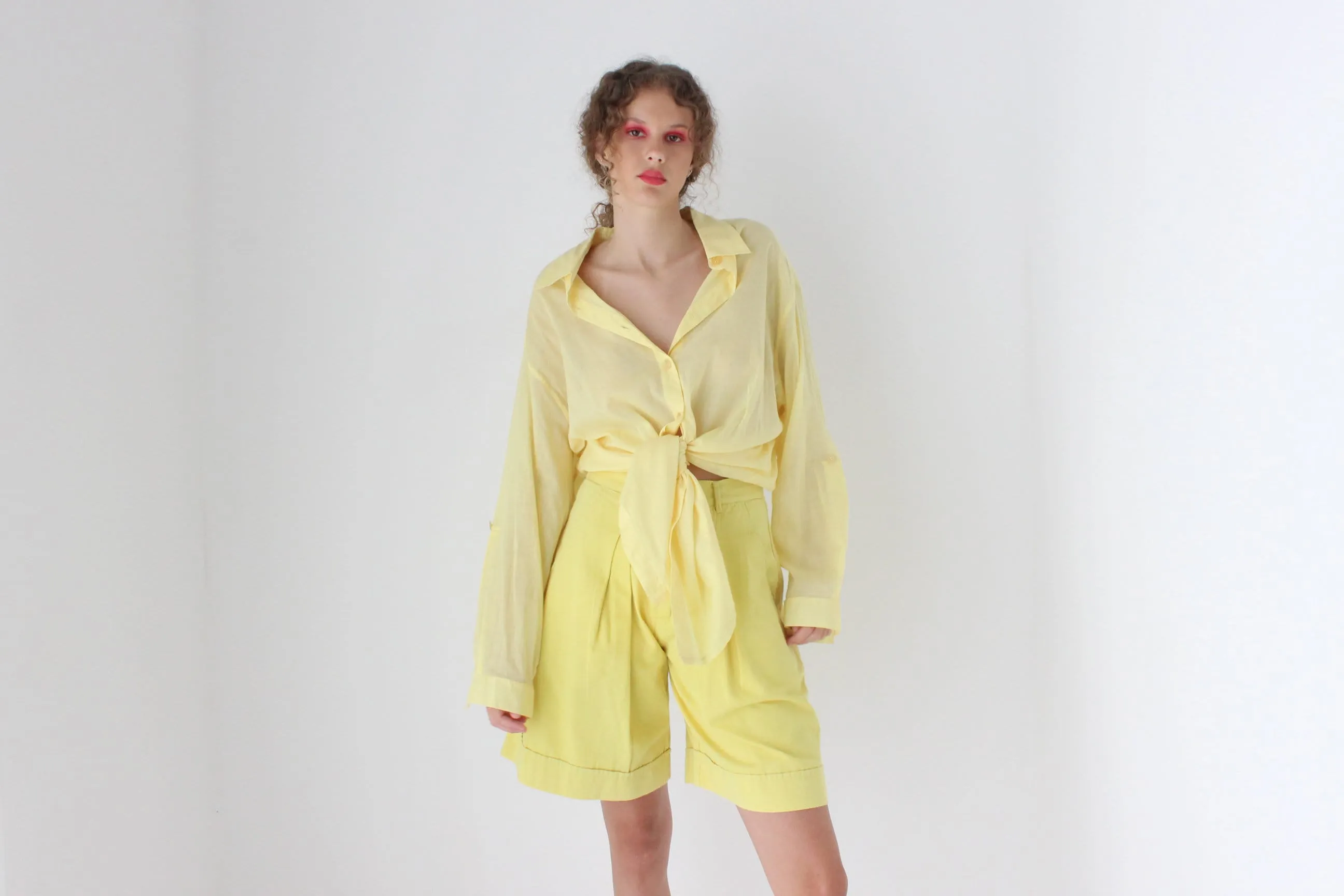 Gorgeous 90s Sheer Cotton Gauze Shirt Dress