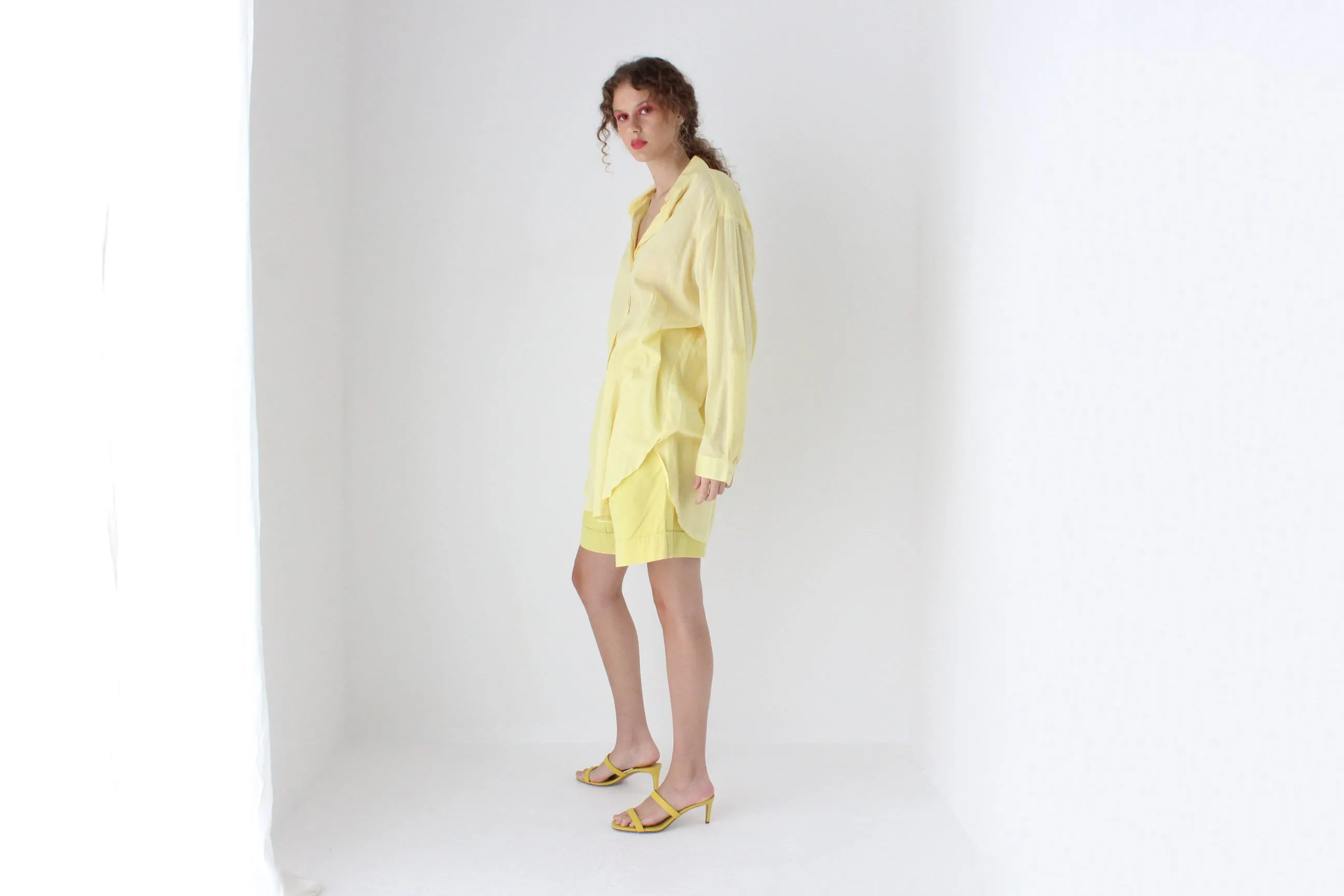 Gorgeous 90s Sheer Cotton Gauze Shirt Dress