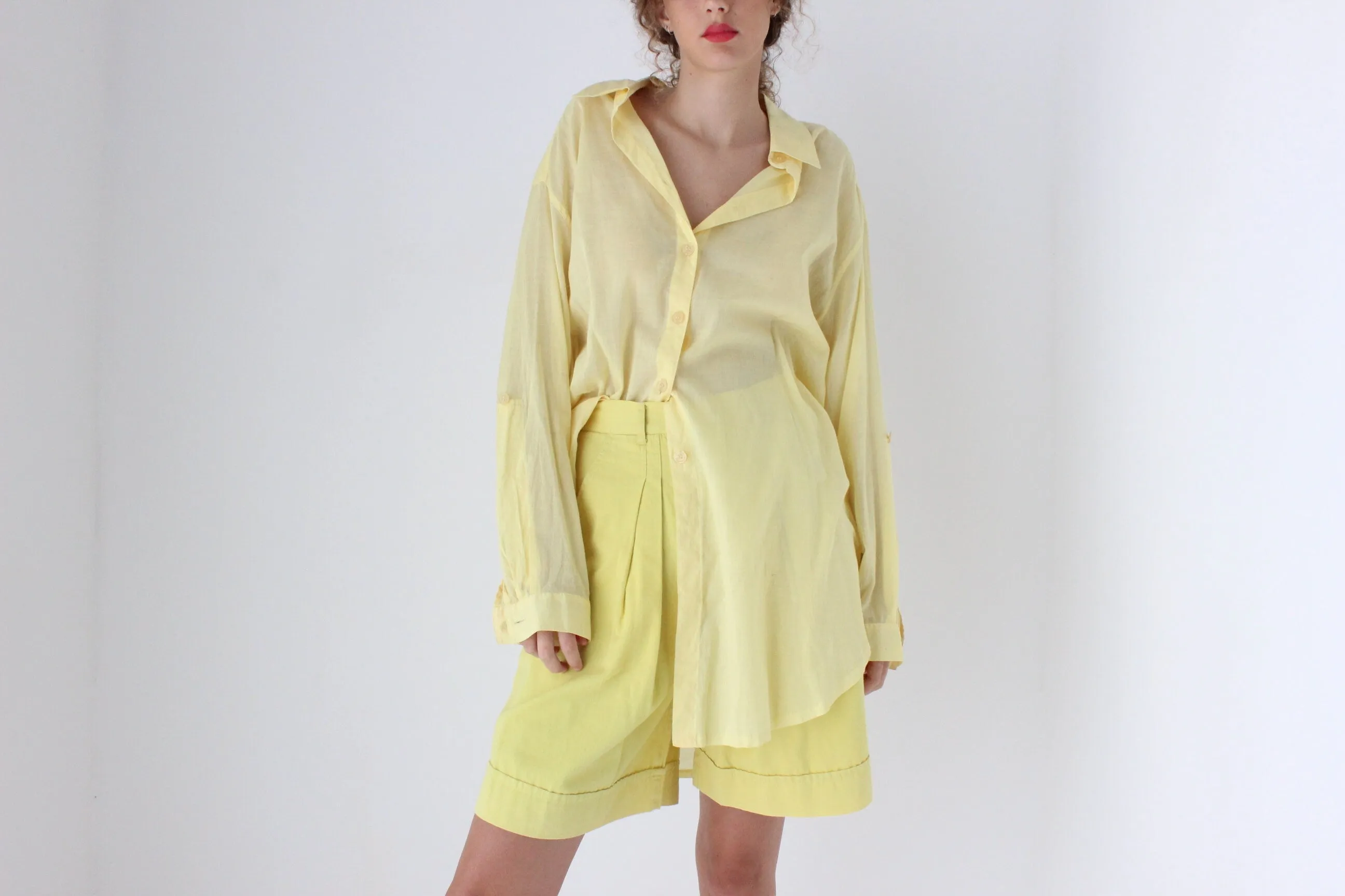 Gorgeous 90s Sheer Cotton Gauze Shirt Dress