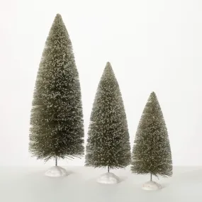Gray Bottle Brush Tree Set 3