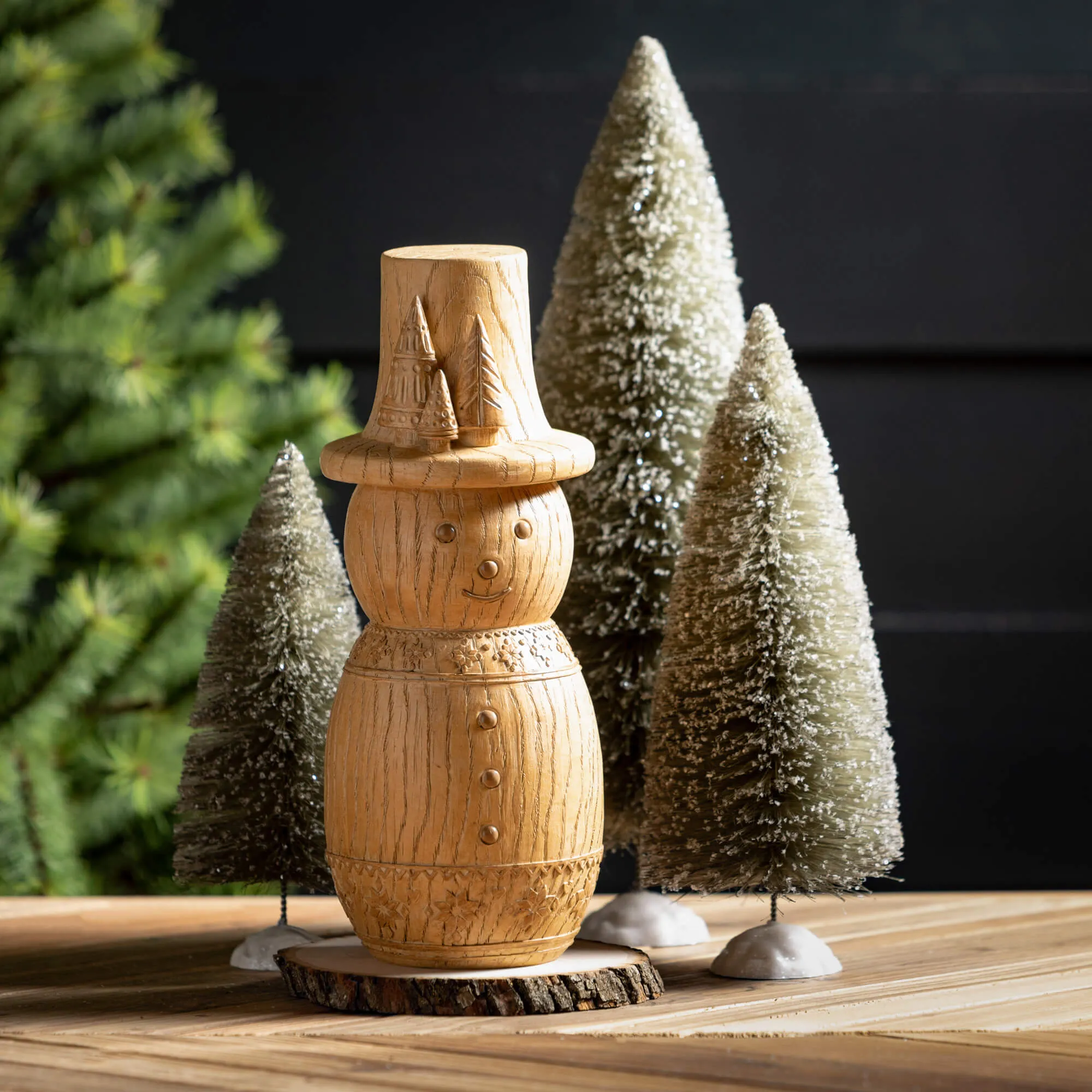 Gray Bottle Brush Tree Set 3
