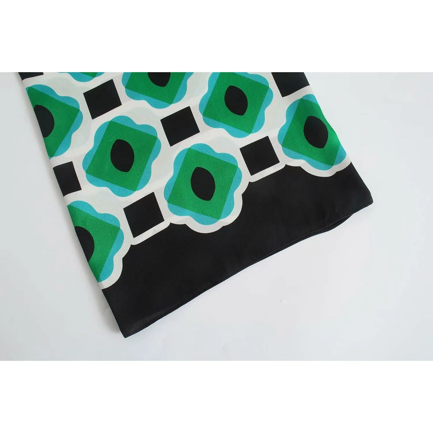 GREEN GEOMETRIC HIGH WAIST PANTS