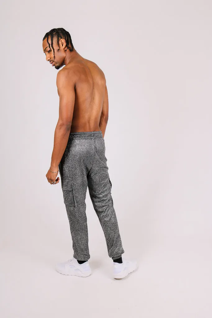 Grey Glitter Cargo Jogger