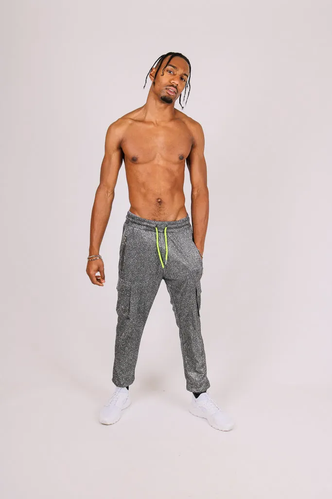 Grey Glitter Cargo Jogger