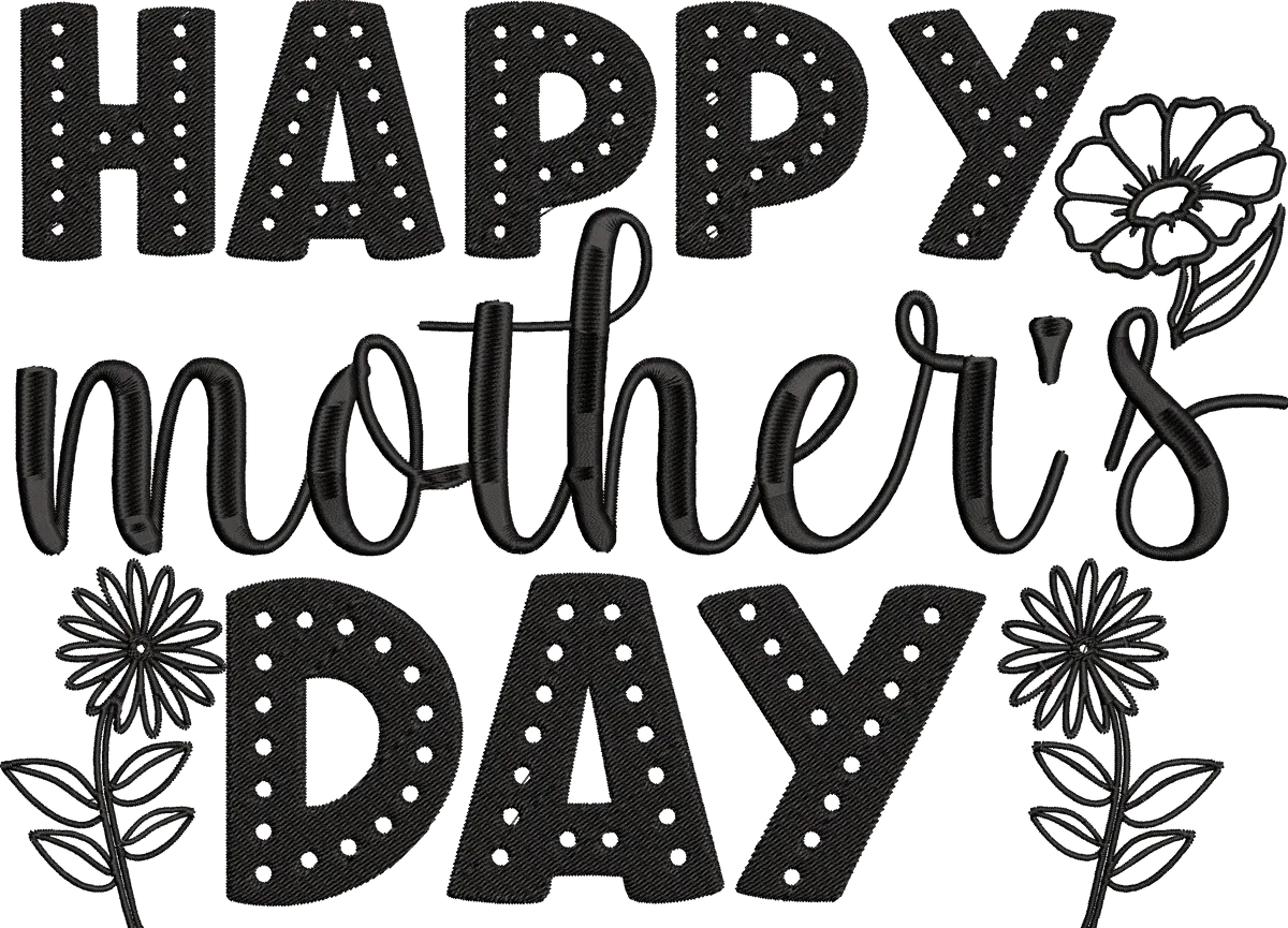 Happy-mothers-day- Mom Embroidery Design