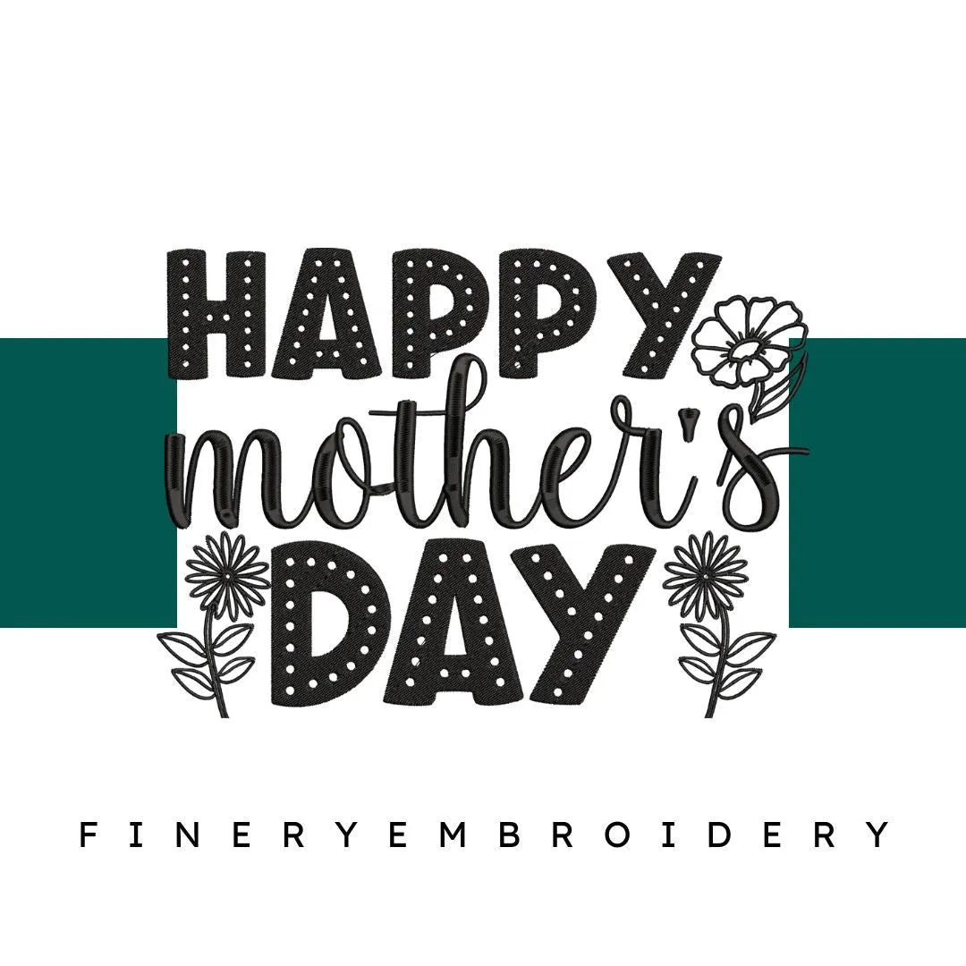 Happy-mothers-day- Mom Embroidery Design