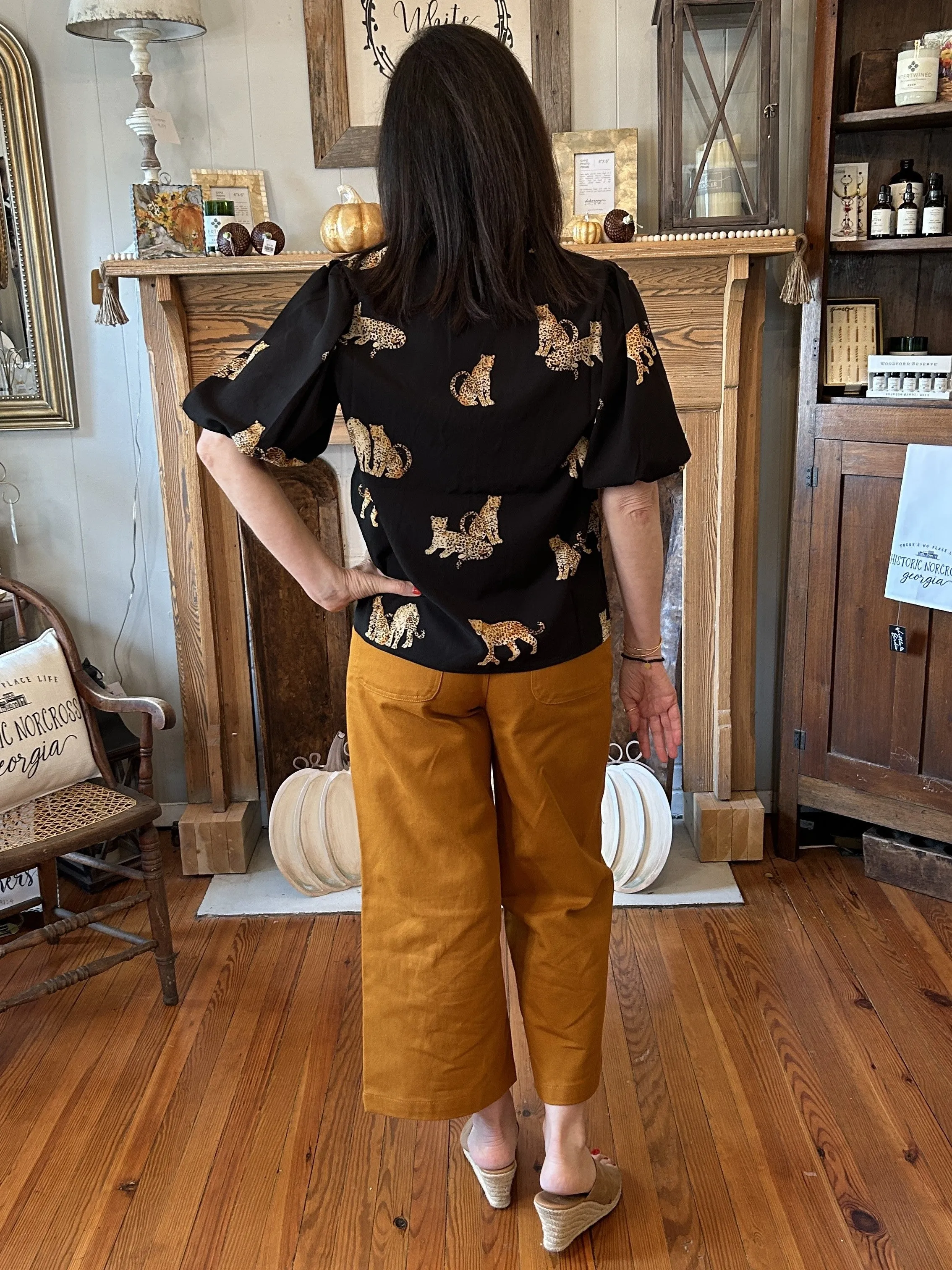 High Waist Button Front Pocket Pants