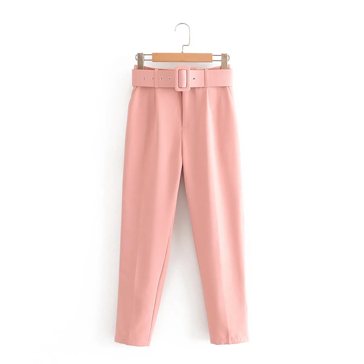 High waist casual cropped pants