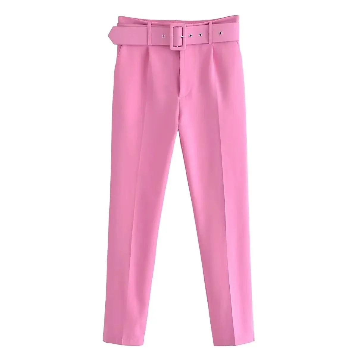 High waist casual cropped pants