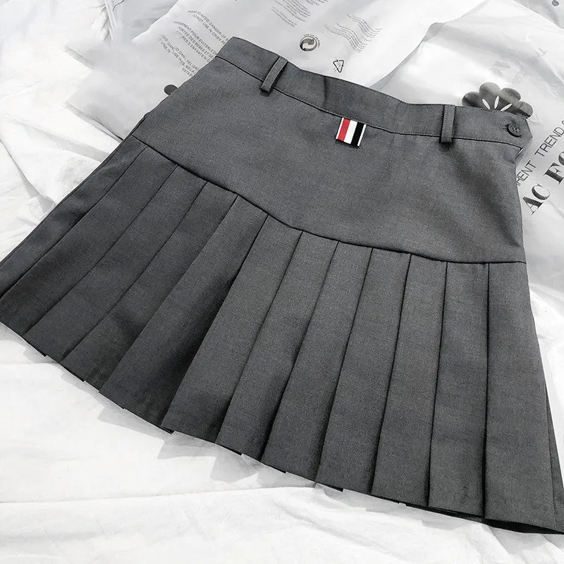 High Waist College Skirt