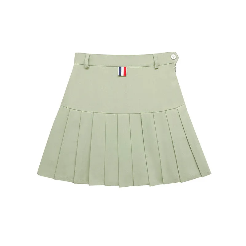 High Waist College Skirt