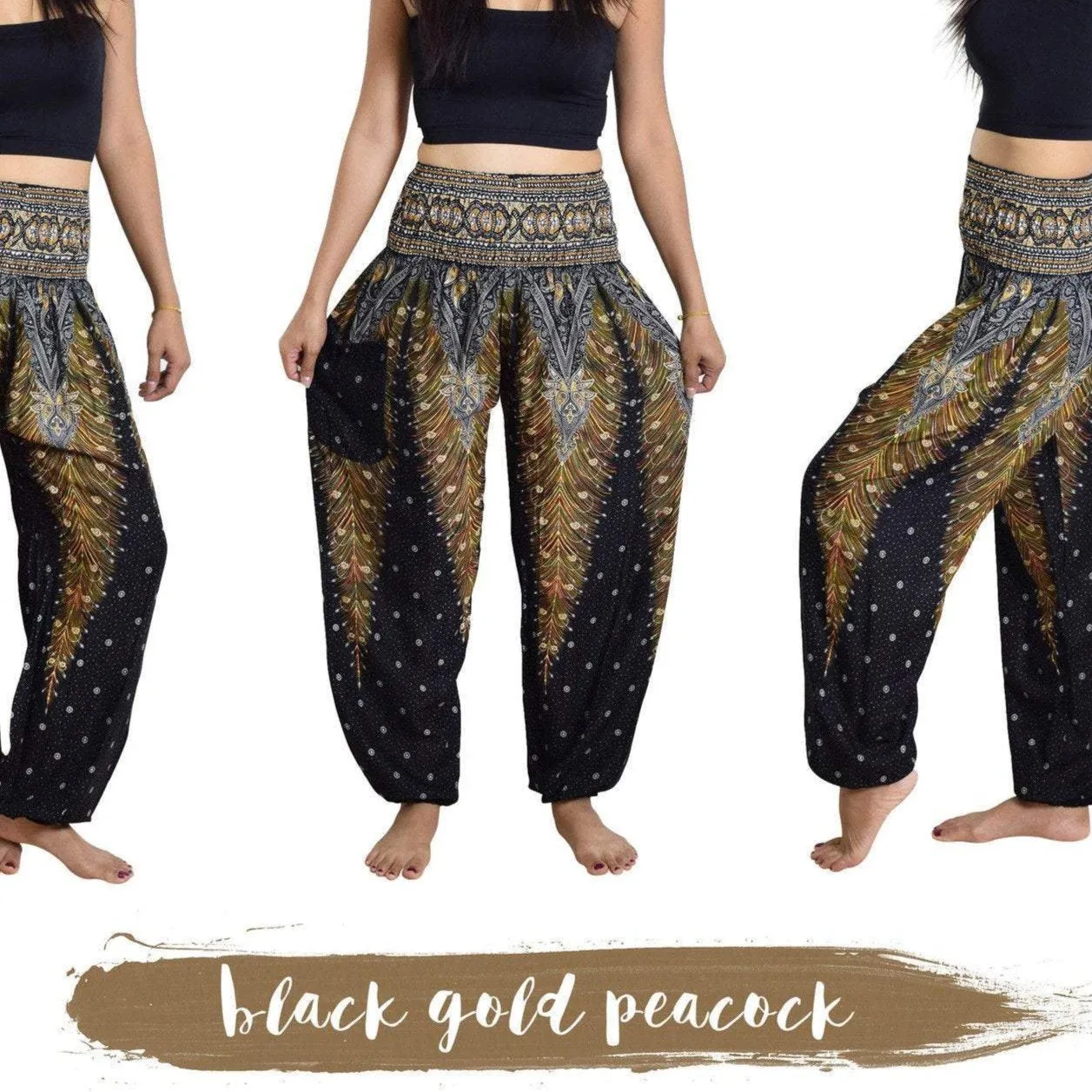 High Waist Peacock pants
