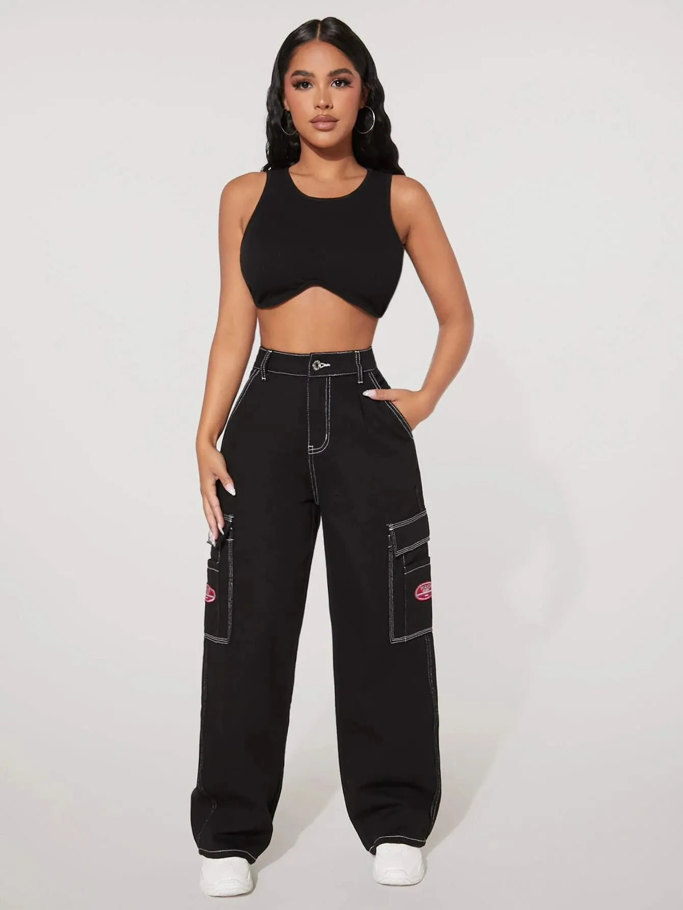 High Waist Wide Leg Cargo Pants