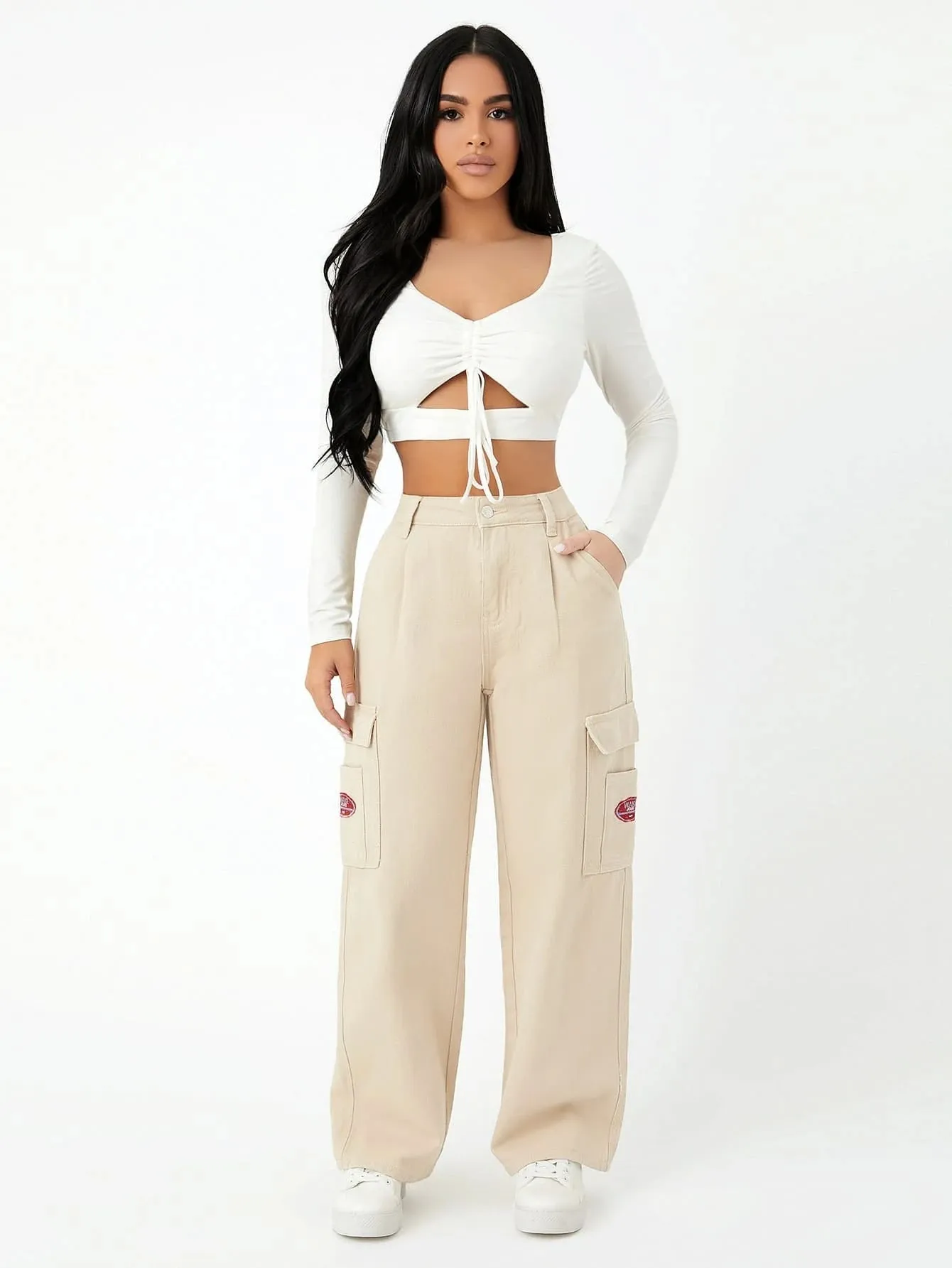 High Waist Wide Leg Cargo Pants