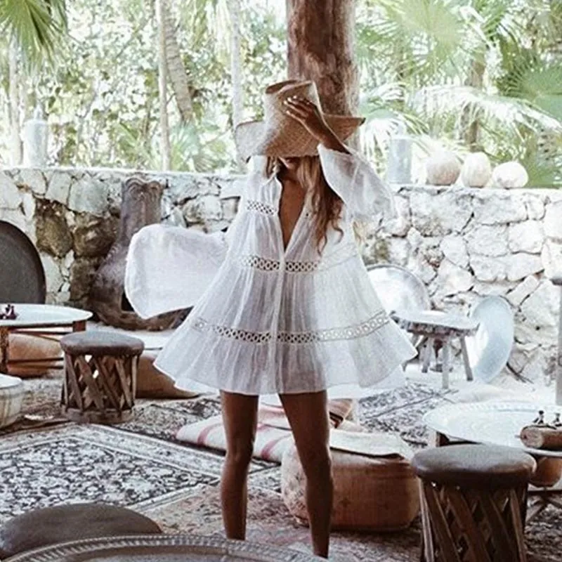 Hollow Crochet Bathing Suit Beach Wear Tunic