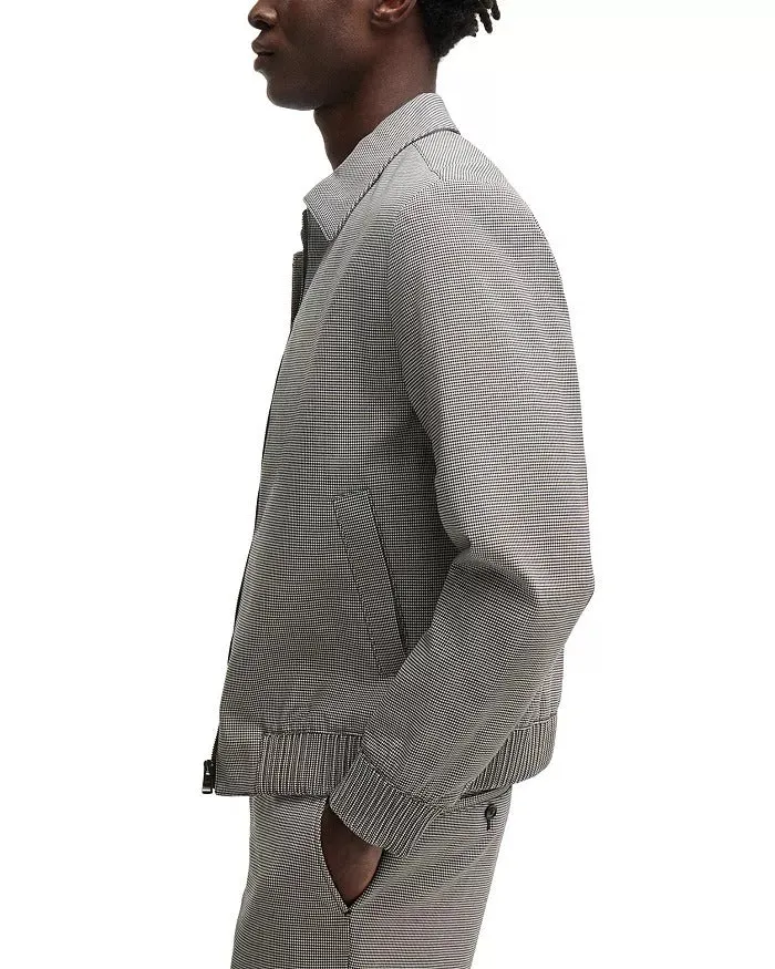 Hugo Boss Mens Slim fit Casual Coat Hanry Wing Jacket 44 R Grey Geometric