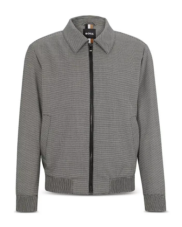Hugo Boss Mens Slim fit Casual Coat Hanry Wing Jacket 44 R Grey Geometric