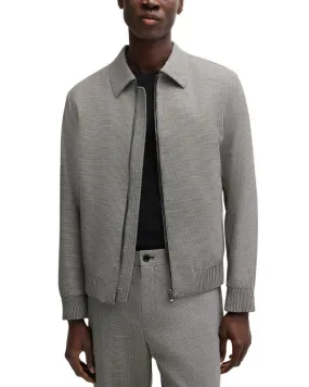 Hugo Boss Mens Slim fit Casual Coat Hanry Wing Jacket 44 R Grey Geometric