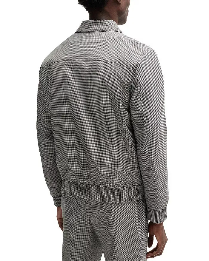 Hugo Boss Mens Slim fit Casual Coat Hanry Wing Jacket 44 R Grey Geometric