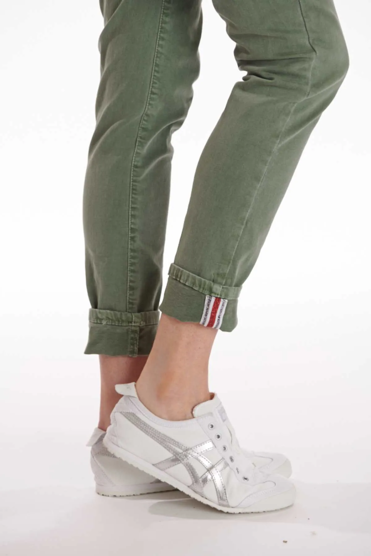 ITALIAN STAR  Drill Jogger with Lurex Trim - Khaki
