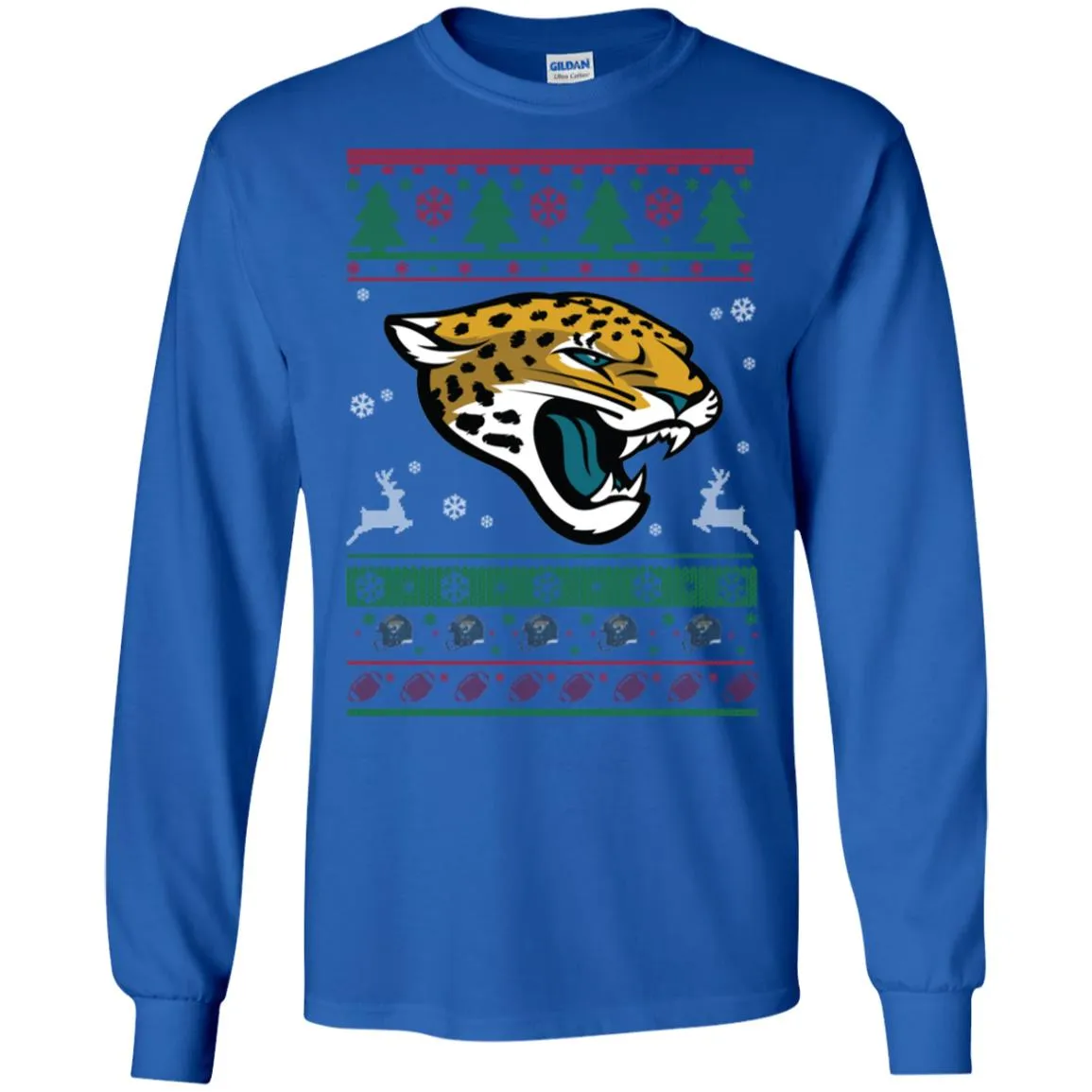 Jacksonville Jaguars Logo Football Teams Ugly Christmas Sweater Men Long SLeeve Shirt